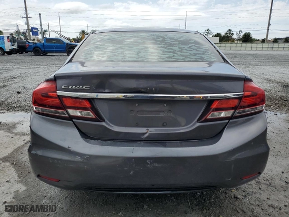 2015 Honda Civic Sedan LX with VIN 19XFB2F51FE120764, listed as a Copart auction lot 52096145 with 203,167 mi miles and Salvage Title. Bid and sale history available at carsss.com. Image 6.