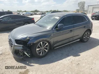 2022 Audi Q5 S line Premium with VIN WA1GAAFY3N2071116, listed as a Copart auction lot 57175025 with 25,117 mi miles and Salvage title. Bid and sale history available at DreamBid. Image 1.