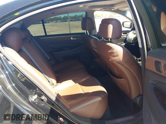 2013 Hyundai Genesis 3.8L with VIN KMHGC4DD7DU256396, listed as a IAAI auction lot 41839540 with 90,105 mi miles. Bid and sale history available at carsss.com. Image 8.