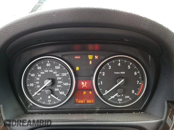 2013 BMW 3 Series 328i xDrive with VIN WBAKF5C53DJ297886, listed as a Copart auction lot 37358424 with 114,081 mi miles and Non Repairable. Bid and sale history available at carsss.com. Image 9.