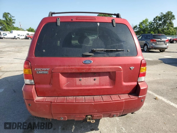 2006 Ford Escape Limited with VIN 1FMYU04116KA40963, listed as a Copart auction lot 61600525 with 208,696 mi miles and Salvage title. Bid and sale history available at DreamBid. Image 6.