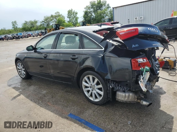 2014 Audi A6 Premium Plus with VIN WAUFGAFC9EN164626, listed as a Copart auction lot 61979655 with 125,204 mi miles and Salvage title. Bid and sale history available at DreamBid. Image 2.