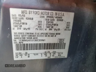 2003 Ford Excursion Special Serv z VIN 1FMNU41S13EC23961, wystawiony jako Copart lot #56982865 z przebiegiem 180 123 mil mil oraz Szkoda całkowita • Salvage title. Historia ofert i sprzedaży dostępna na DreamBid. Obrazek 13.