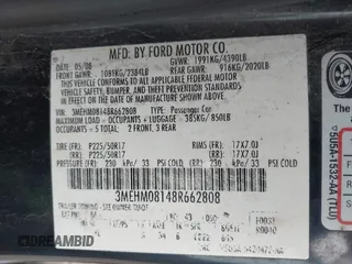 2008 Mercury Milan Premier с VIN 3MEHM08148R662808, выставлен на аукционе IAAI как лот 42348431 с пробегом 221 808 миль миль и . История ставок и продаж доступна на DreamBid. Изображение 9.