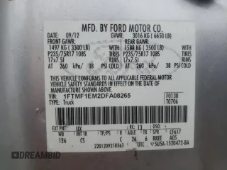 2013 Ford F-150 XL with VIN 1FTMF1EM2DFA08265, listed as a Copart auction lot 80313044 with 275,609 mi miles and Salvage Title. Bid and sale history available at carsss.com. Image 12.