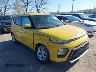 2020 Kia Soul LX with VIN KNDJ23AU5L7101306, listed as a IAAI auction lot 41855061 with 75,714 mi miles. Bid and sale history available at carsss.com. Image 1.