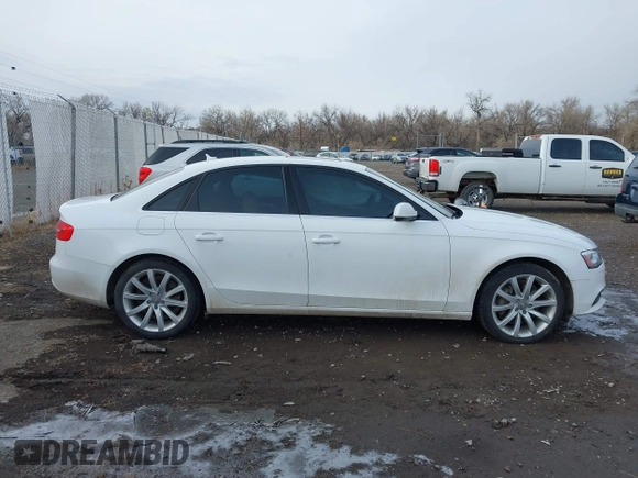 2013 Audi A4 Premium Plus with VIN WAUFFAFLXDN046666, listed as a IAAI auction lot 41074023 with 92,092 mi miles and . Bid and sale history available at DreamBid. Image 13.