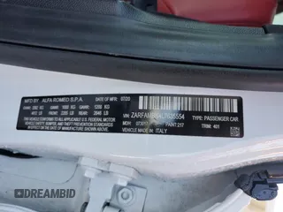 2020 Alfa Romeo Giulia Ti Sport z VIN ZARFAMBN4L7635554, wystawiony jako Copart lot #47129825 z przebiegiem 46 324 mil mil oraz Szkoda całkowita • Salvage title. Historia ofert i sprzedaży dostępna na DreamBid. Obrazek 13.