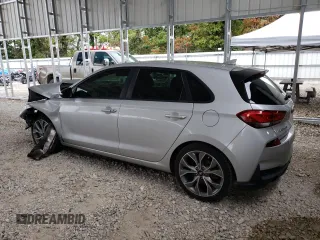2019 Hyundai Elantra GT N Line with VIN KMHH55LC7KU102460, listed as a Copart auction lot 71829164 with 0 mi miles and Salvage Title. Bid and sale history available at carsss.com. Image 2.