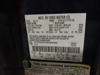 2014 Ford F-150 XL with VIN 1FTFW1EF7EKG57692, listed as a IAAI auction lot 41996378 with 111,113 mi miles. Bid and sale history available at carsss.com. Image 9.