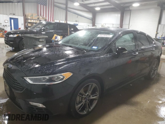 2017 Ford Fusion Sport with VIN 3FA6P0VP9HR220976, listed as a Copart auction lot 45230925 with 104,191 mi miles and Salvage Title. Bid and sale history available at carsss.com. Image 1.