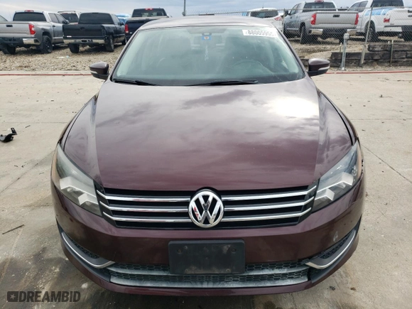 2013 Volkswagen Passat SE with VIN 1VWBP7A32DC084183, listed as a Copart auction lot 88005955 with 184,971 mi miles and Salvage Title. Bid and sale history available at carsss.com. Image 5.