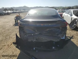 2024 Tesla Model 3 Long Range with VIN 5YJ3E1EB3RF834793, listed as a Copart auction lot 46839595 with 4,588 mi miles and Salvage Title. Bid and sale history available at carsss.com. Image 6.