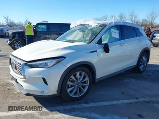 2020 Infiniti QX50 Essential with VIN 3PCAJ5M37LF111864, listed as a IAAI auction lot 41448436 with 54,337 mi miles and . Bid and sale history available at DreamBid. Image 2.