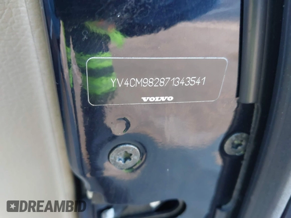 2007 Volvo XC90 I6 with VIN YV4CM982871343541, listed as a IAAI auction lot 41346415 with 201,297 mi miles and . Bid and sale history available at DreamBid. Image 9.