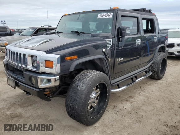 2008 Hummer H2 SUT with VIN 5GRGN22858H105935, listed as a Copart auction lot 75078544 with 0 mi miles and Salvage Title. Bid and sale history available at carsss.com. Image 1.