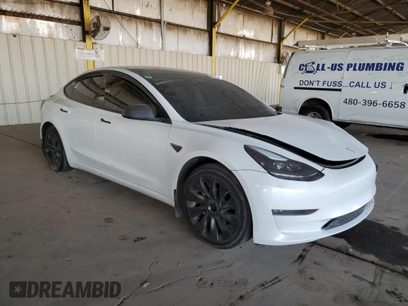2021 Tesla Model 3 Long Range with VIN 5YJ3E1EB4MF938427, listed as a Copart auction lot 88270665 with 67,246 mi miles and Salvage Title. Bid and sale history available at carsss.com. Image 4.