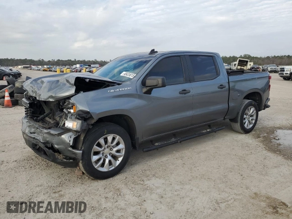 2020 Chevrolet Silverado 1500 Custom with VIN 3GCPWBEK4LG364229, listed as a Copart auction lot 48424615 with 57,742 mi miles and Salvage Title. Bid and sale history available at carsss.com. Image 1.