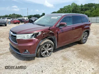 2016 Toyota Highlander XLE with VIN 5TDKKRFH3GS186189, listed as a Copart auction lot 64404655 with 117,511 mi miles and Salvage title. Bid and sale history available at DreamBid. Image 1.