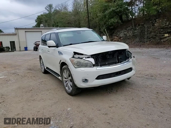 2012 Infiniti QX56 7-passenger with VIN JN8AZ2NE5C9017245, listed as a Copart auction lot 79654654 with 153,294 mi miles and Salvage Title. Bid and sale history available at carsss.com. Image 11.