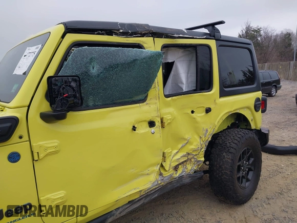 2024 Jeep Wrangler Sport S with VIN 1C4RJXN62RW121018, listed as a IAAI auction lot 41772775 with 1,146 mi miles and . Bid and sale history available at DreamBid. Image 6.