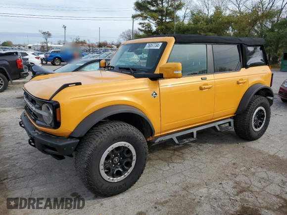 2021 Ford Bronco with VIN 1FMEE5DP6MLA88337, listed as a Copart auction lot 76057734 with 31,846 mi miles and Salvage title. Bid and sale history available at DreamBid. Image 1.