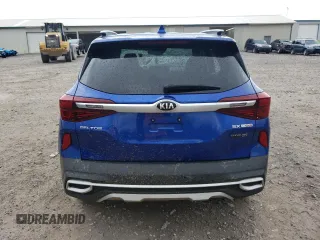 2021 Kia Seltos SX with VIN KNDETCA23M7152916, listed as a Copart auction lot 49823275 with 66,463 mi miles and Salvage Title. Bid and sale history available at carsss.com. Image 6.