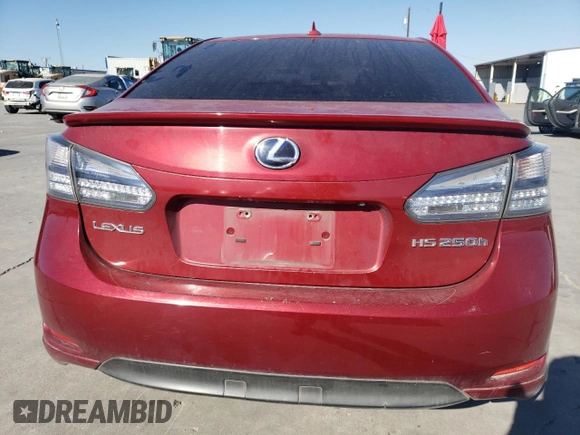 2010 Lexus HS 250h with VIN JTHBB1BA1A2012967, listed as a Copart auction lot 41755405 with 195,451 mi miles and Salvage Title. Bid and sale history available at DreamBid. Image 6.