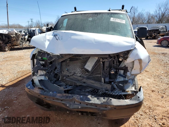 2021 Chevrolet Express Cargo with VIN 1GCWGAFP3M1233886, listed as a Copart auction lot 43017505 with Not provided miles and Salvage title. Bid and sale history available at DreamBid. Image 5.