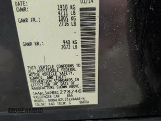 2014 Nissan Altima 2.5 with VIN 1N4AL3AP8EC278746, listed as a Copart auction lot 42966745 with Not Provided miles and Salvage Title. Bid and sale history available at DreamBid. Image 12.