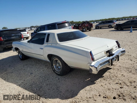 1974 Chevrolet Monte Carlo z VIN 1H57H4R75663, wystawiony jako Copart lot #81492924 z przebiegiem 90 431 mil mil oraz Tytuł czysty. Historia ofert i sprzedaży dostępna na DreamBid. Obrazek 2.