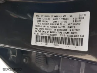 2016 Honda Accord Sedan LX with VIN 1HGCR2F32GA008915, listed as a IAAI auction lot 41999691 with 223,132 mi miles. Bid and sale history available at carsss.com. Image 9.