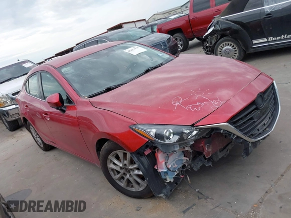 2015 Mazda 3 i Touring z VIN 3MZBM1V72FM171540, wystawiony jako IAAI lot #42437378 z przebiegiem 135 392 mil mil oraz . Historia ofert i sprzedaży dostępna na DreamBid. Obrazek 1.