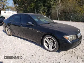 2005 BMW 7 Series with VIN WBAGL83585DC47066, listed as a Copart auction lot 75834464 with Not provided miles and Clean title. Bid and sale history available at DreamBid. Image 4.