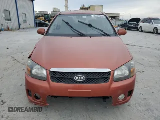 2009 Kia Spectra SX with VIN KNAFE221095026589, listed as a Copart auction lot 45005514 with 203,779 mi miles and Salvage Title. Bid and sale history available at carsss.com. Image 5.
