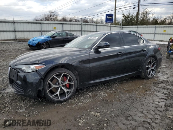 2021 Alfa Romeo Giulia Ti with VIN ZARFANBNXM7641463, listed as a Copart auction lot 42872425 with 47,471 mi miles and Salvage title. Bid and sale history available at DreamBid. Image 1.