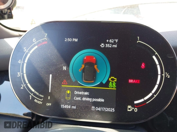 2022 MINI Convertible Cooper S with VIN WMW43DL0XN3P17472, listed as a IAAI auction lot 42050605 with 15,494 mi miles and . Bid and sale history available at DreamBid. Image 7.