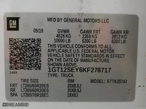 2019 GMC Sierra 2500HD Denali with VIN 1GT12SEY6KF278717, listed as a Copart auction lot 51486415 with 46,328 mi miles and Salvage Title. Bid and sale history available at carsss.com. Image 15.