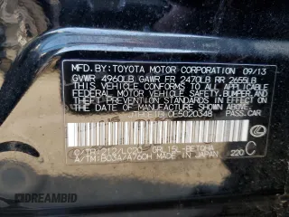 2014 Lexus GS 350 with VIN JTHCE1BL0E5020348, listed as a Copart auction lot 59482125 with 78,384 mi miles and Salvage title. Bid and sale history available at DreamBid. Image 12.