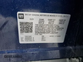 2023 Chevrolet Equinox Premier z VIN 3GNAXXEG5PL182507, wystawiony jako Copart lot #52156615 z przebiegiem 20 350 mil mil oraz Szkoda całkowita • Salvage title. Historia ofert i sprzedaży dostępna na DreamBid. Obrazek 14.