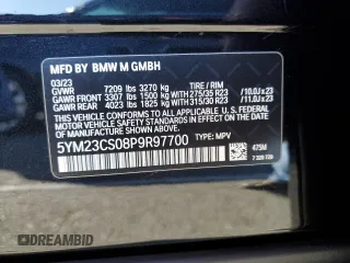 2023 BMW XM z VIN 5YM23CS08P9R97700, wystawiony jako Copart lot #79049744 z przebiegiem Nie podano mil oraz Szkody całkowita. Historia ofert i sprzedaży dostępna na DreamBid. Obrazek 13.