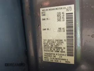 2017 Nissan Maxima SV z VIN 1N4AA6AP7HC454942, wystawiony jako IAAI lot #42447538 z przebiegiem 199 525 mil mil oraz . Historia ofert i sprzedaży dostępna na DreamBid. Obrazek 9.