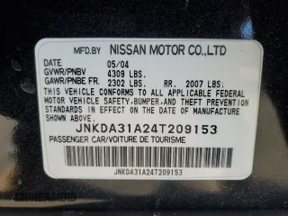 2004 Infiniti I35 with VIN JNKDA31A24T209153, listed as a Copart auction lot 45563015 with 84,668 mi miles and Clean Title. Bid and sale history available at carsss.com. Image 12.