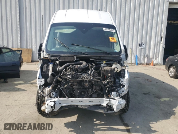 2021 Ford Transit Cargo with VIN 1FTBR1X84MKA46392, listed as a Copart auction lot 47795405 with 50,592 mi miles and Salvage title. Bid and sale history available at DreamBid. Image 5.