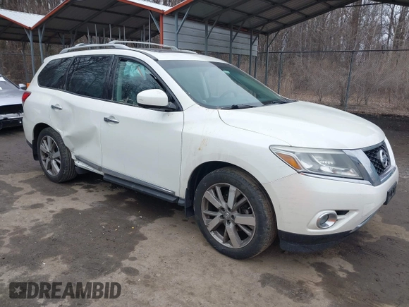 2015 Nissan Pathfinder S z VIN 5N1AR2MM8FC703674, wystawiony jako IAAI lot #41548944 z przebiegiem 100 150 mil mil oraz . Historia ofert i sprzedaży dostępna na DreamBid. Obrazek 1.