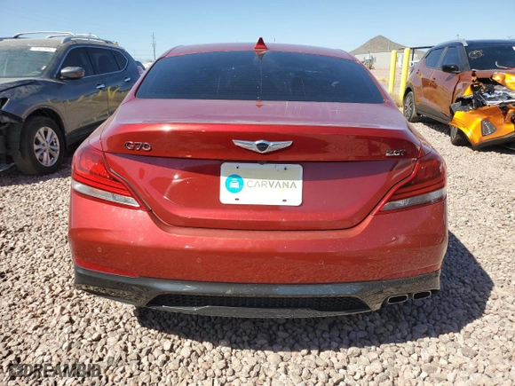 2020 Genesis G70 2.0T with VIN KMTG34LA4LU048830, listed as a Copart auction lot 71755414 with 40,429 mi miles and Salvage Title. Bid and sale history available at carsss.com. Image 6.
