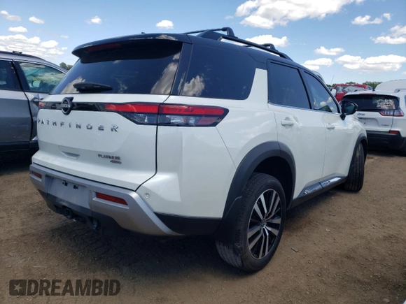 2024 Nissan Pathfinder Platinum with VIN 5N1DR3DK3RC228313, listed as a Copart auction lot 58265575 with 27,387 mi miles and Salvage title. Bid and sale history available at DreamBid. Image 3.