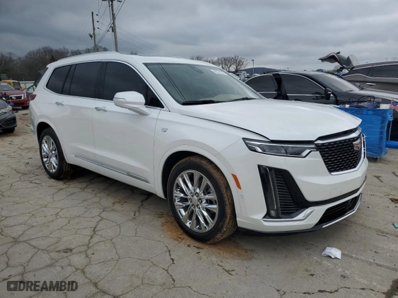 2023 Cadillac XT6 Premium Luxury with VIN 1GYKPERS6PZ141810, listed as a Copart auction lot 44370135 with 6,818 mi miles and Salvage Title. Bid and sale history available at carsss.com. Image 4.