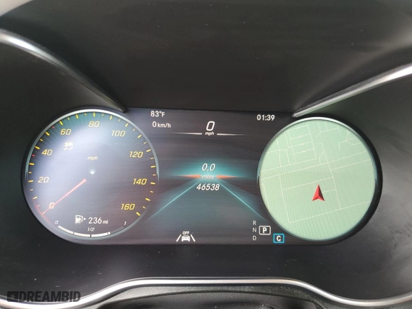 2020 Mercedes-Benz GLC with VIN W1N0G8DB4LF813289, listed as a Copart auction lot 53492595 with 46,538 mi miles and Salvage Title. Bid and sale history available at carsss.com. Image 9.