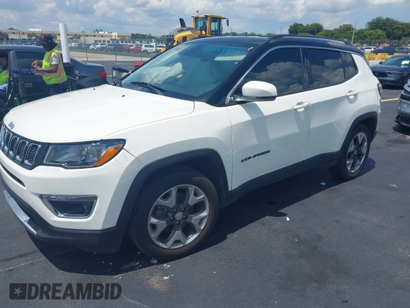 2019 Jeep Compass Limited with VIN 3C4NJCCBXKT725774, listed as a IAAI auction lot 42347887 with 43,472 mi miles and . Bid and sale history available at DreamBid. Image 2.